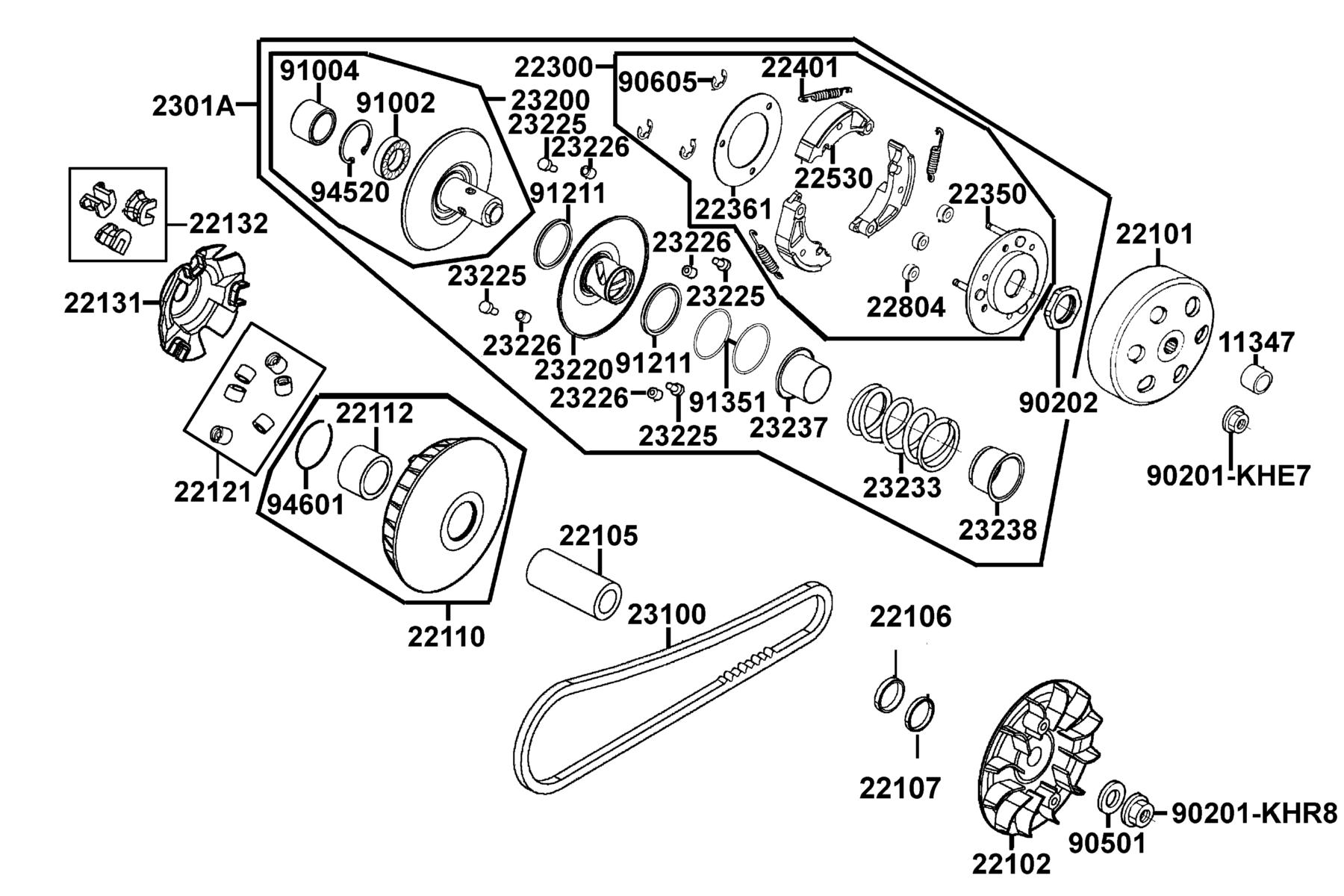 Mongoose 270(2019) Drive Pulley parts diagram