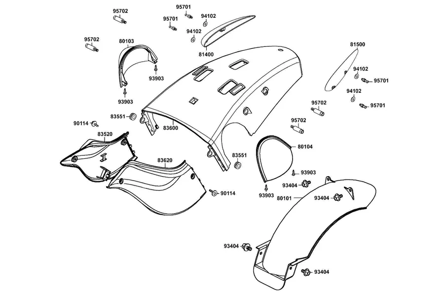 F23 Rear Fender parts diagram