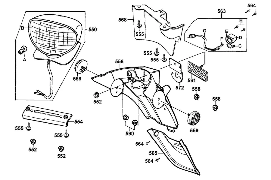 F19 Tail Light parts diagram