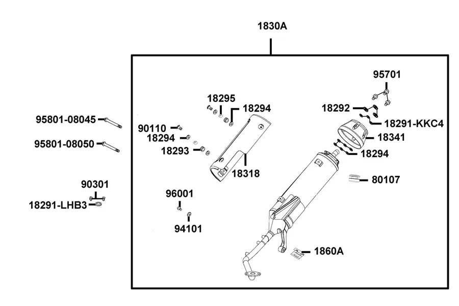 F14 Exhaust Muffler parts diagram