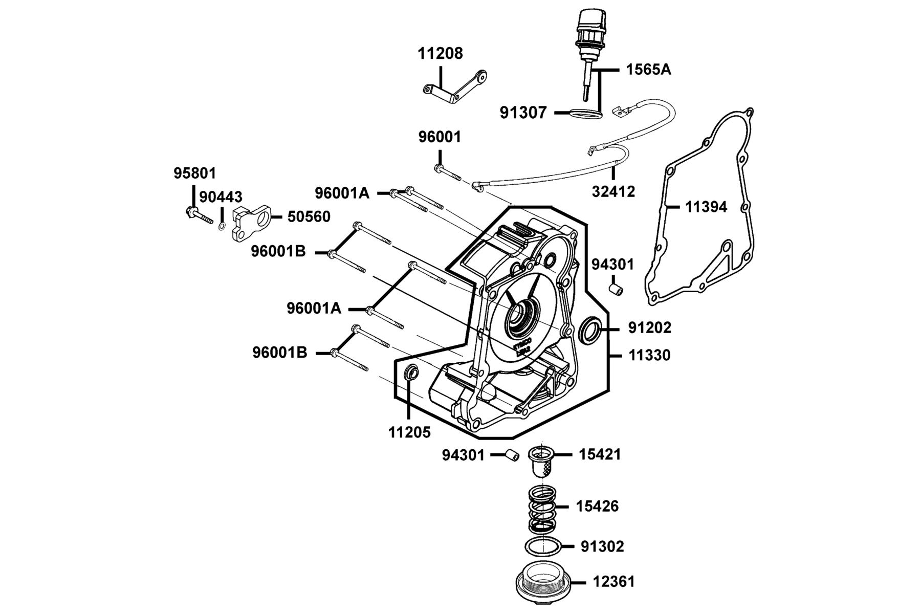 COMPAGNO 110i (2016~) Right Crankcase Cover parts diagram