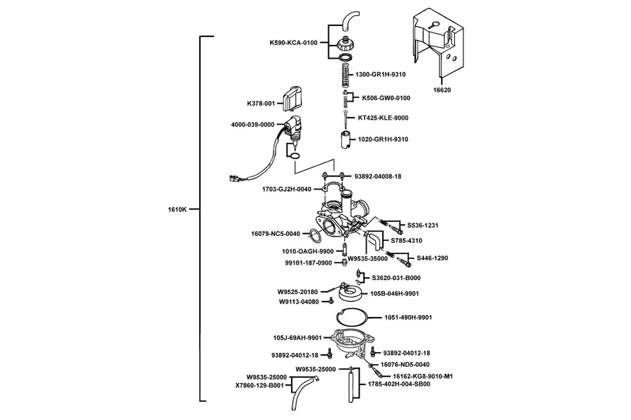 E11 Carburetor parts diagram