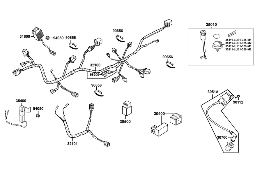 F16 Wire Harness parts diagram