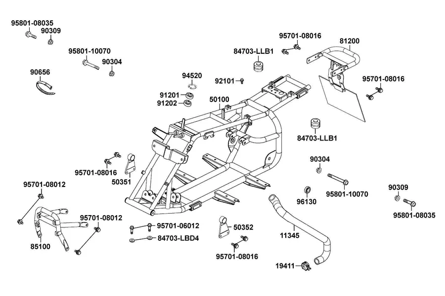 F18 Frame Body parts diagram