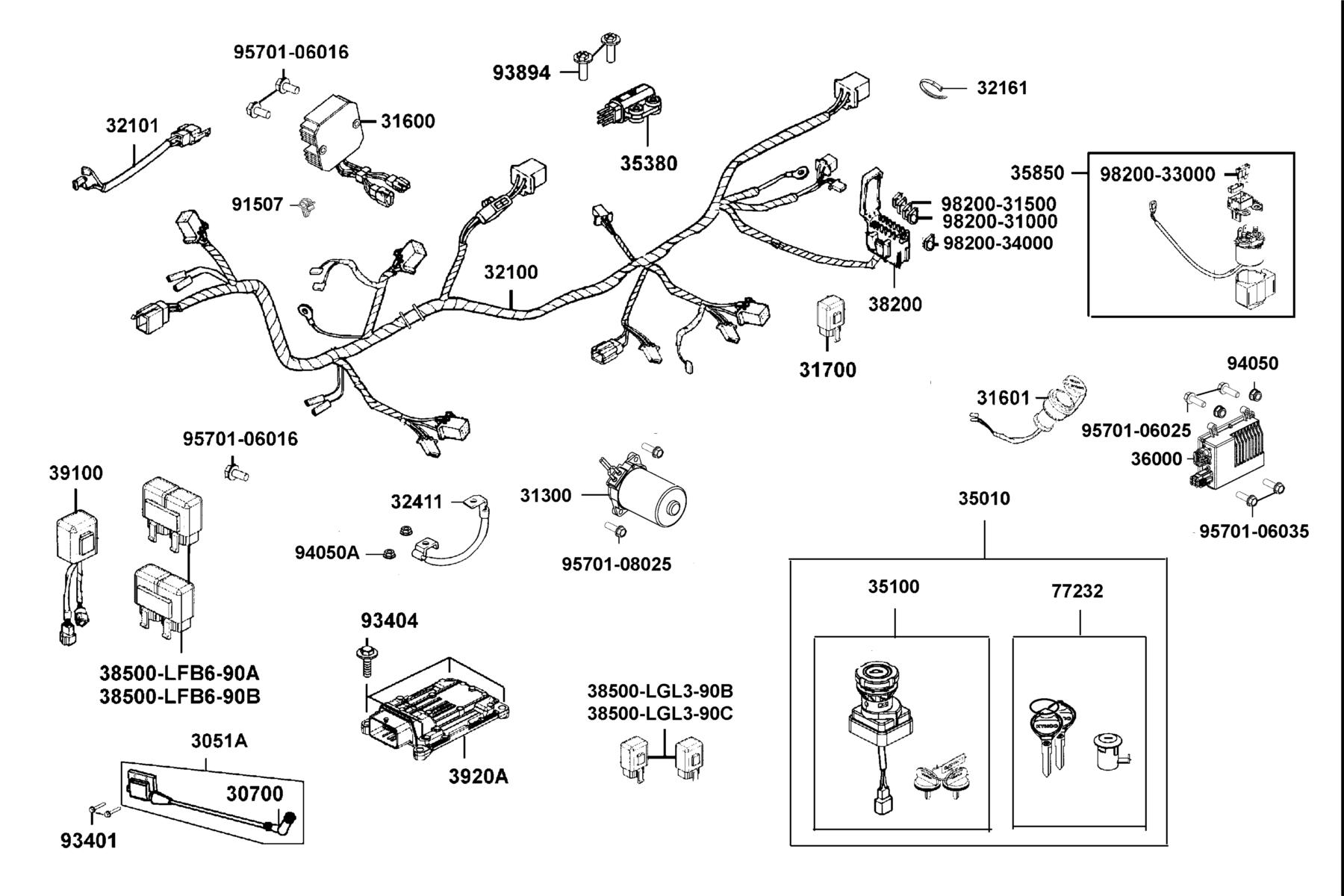 KYMCO MXU 500i 4X4 / IRS LE 2015-2016 Harness Wire parts diagram