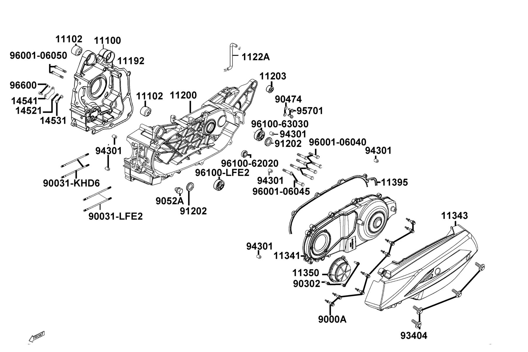 People S 150i ABS(2022) Crank Case parts diagram