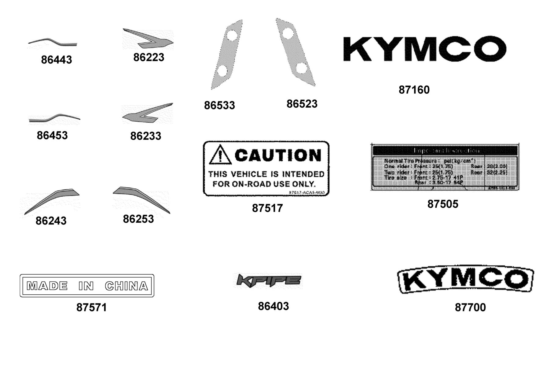 K-PIPE 125(2021) Emblem ● Stripe parts diagram