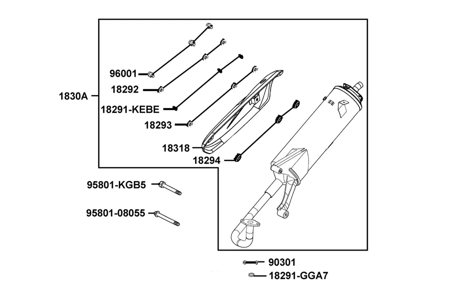 F14 Exhaust Muffler parts diagram
