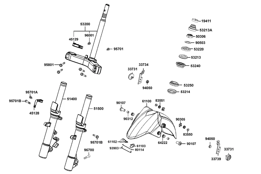 F06 Stem Steering parts diagram