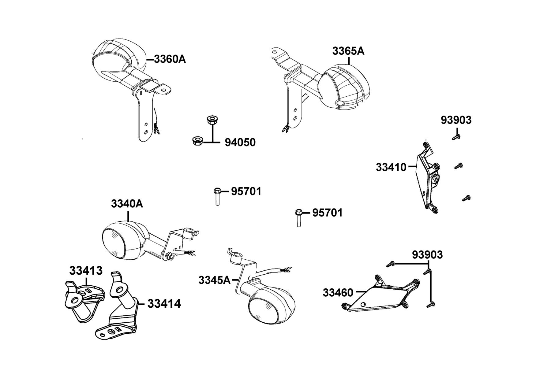 KYMCO SUPER 8 50 2T Front Winker parts diagram