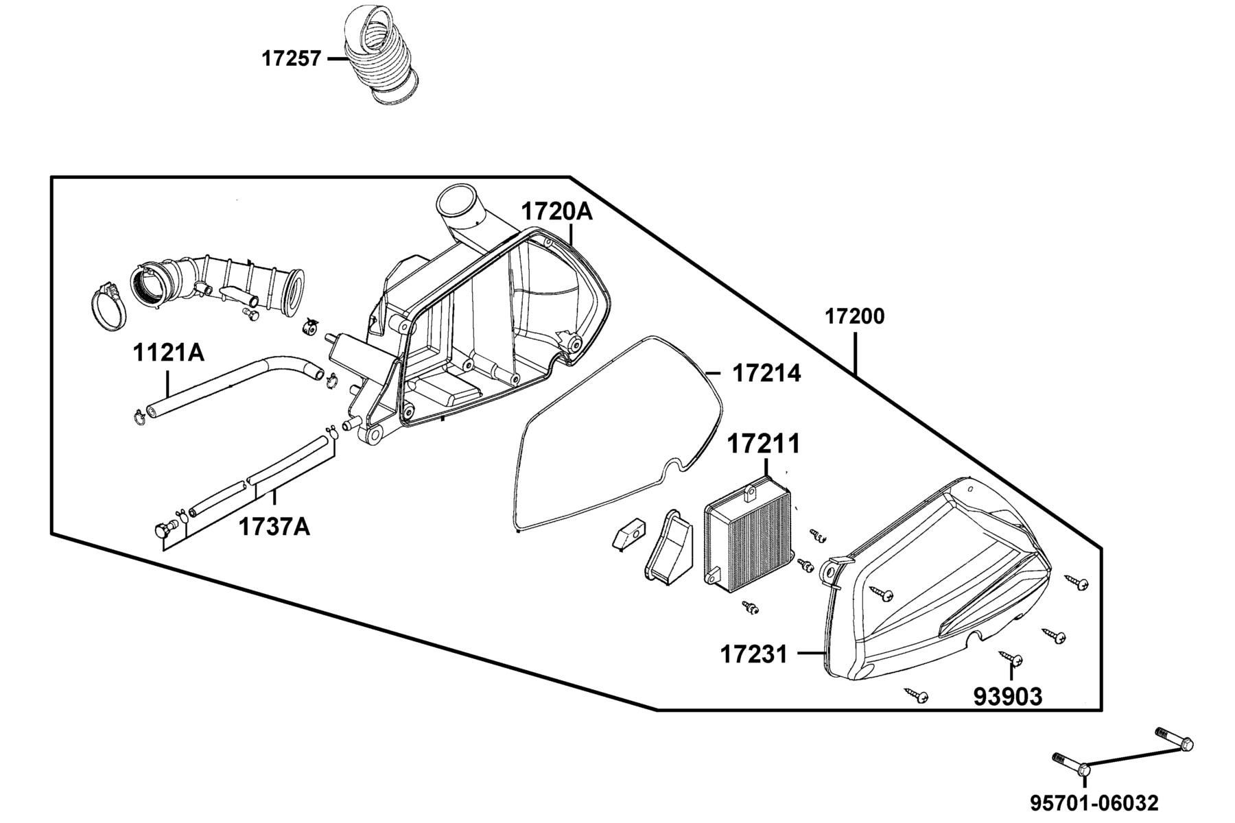 SUPER 8 150R ON-ROAD(2015~) Air Cleaner parts diagram
