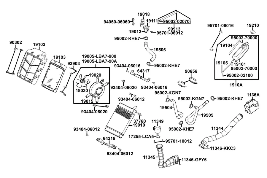 F23 Radiator parts diagram