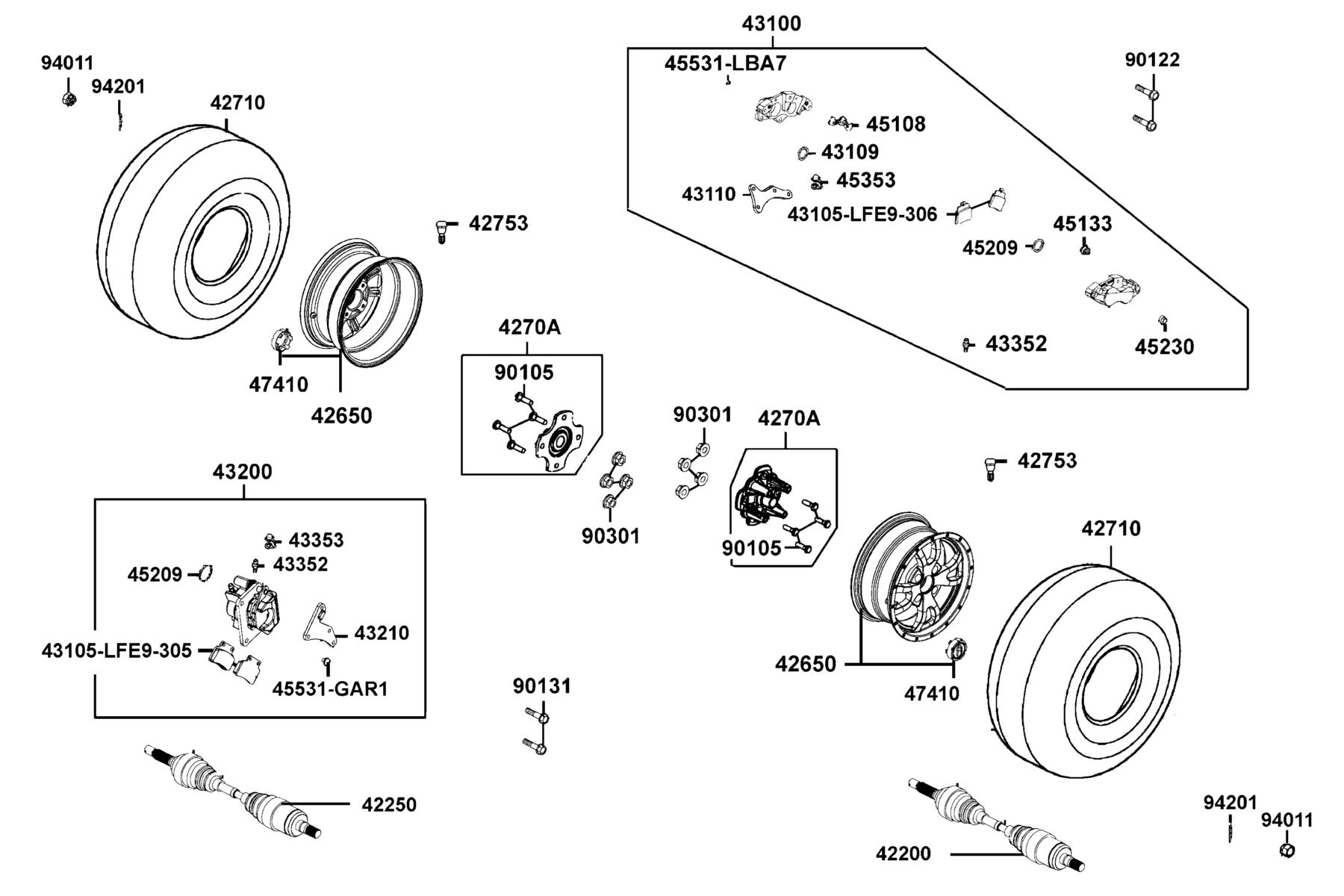 MXU 700i(2019) Rear Wheel parts diagram