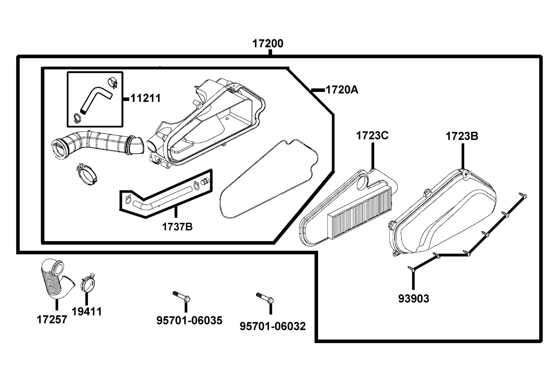SUPER 8 50X MY2026 Air Cleaner parts diagram