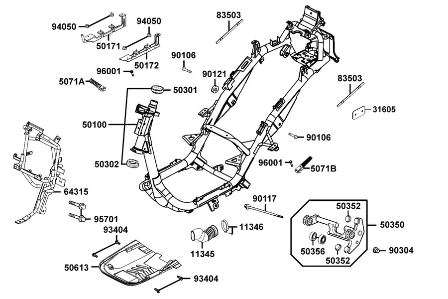 F20 Frame Body parts diagram