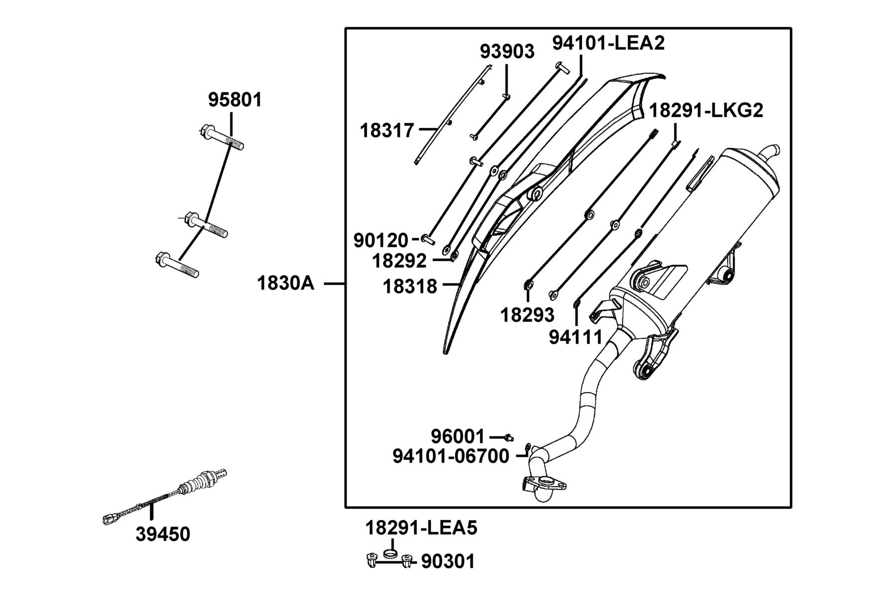 New People S 150(2020~ Exhaust Muffler parts diagram