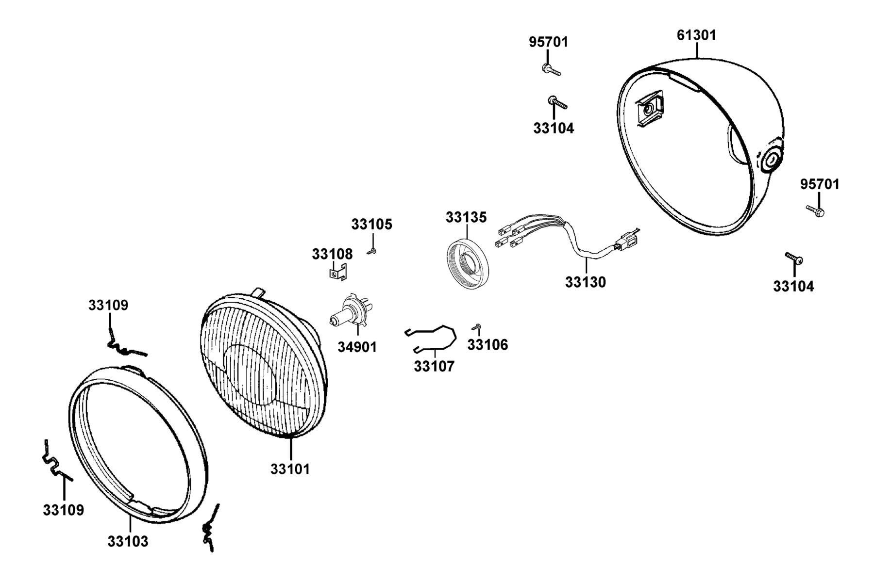 SPADE 150 FI(2020) Head Light parts diagram