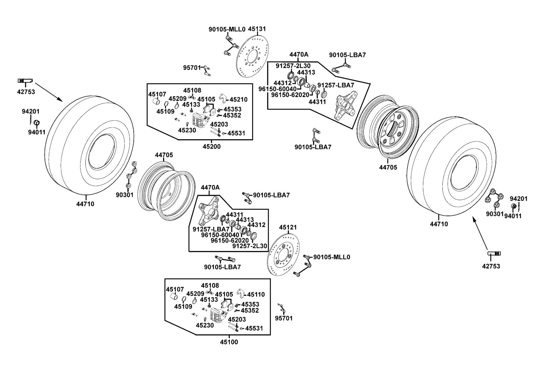 Mongoose(2021) Front Wheel parts diagram