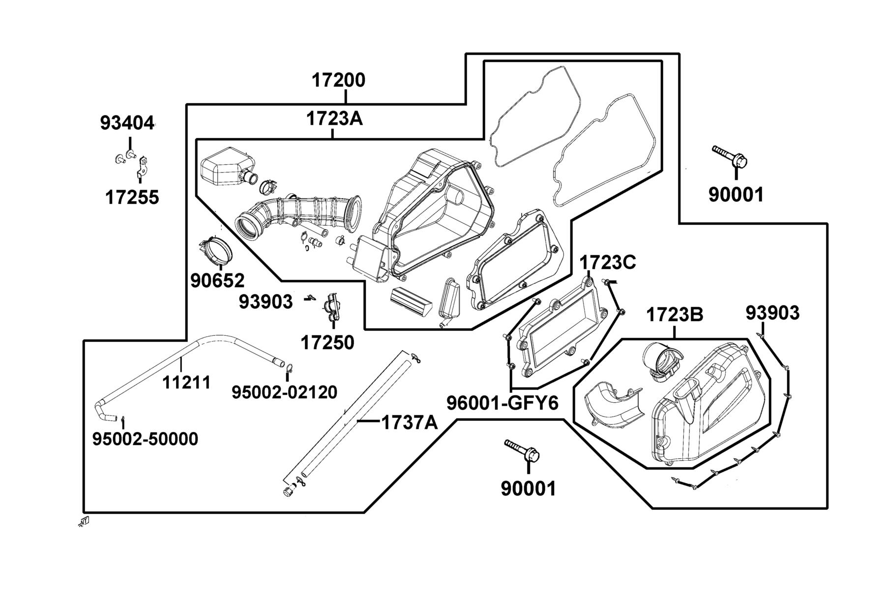 LikeII 150i (2020) Air Cleaner parts diagram