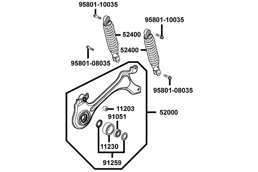 F16 Rear Cushion parts diagram
