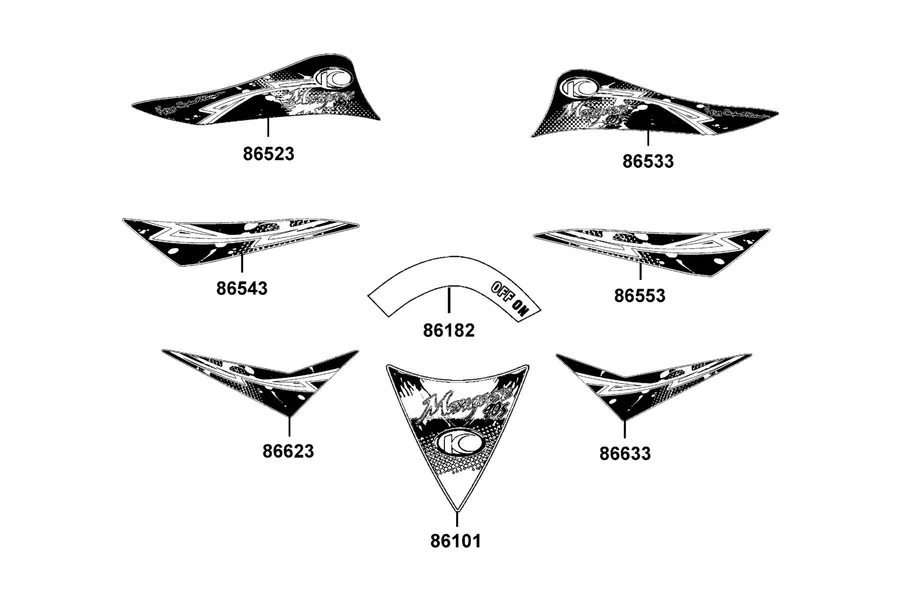 F22 Emblem and Stripe parts diagram