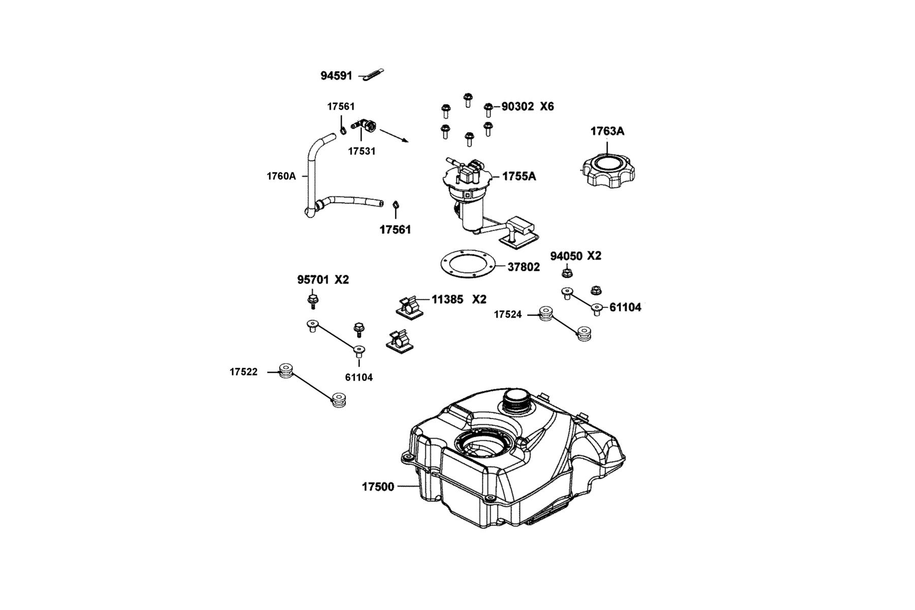 MONGOOSE 270I 2026EPA Fuel Tank parts diagram