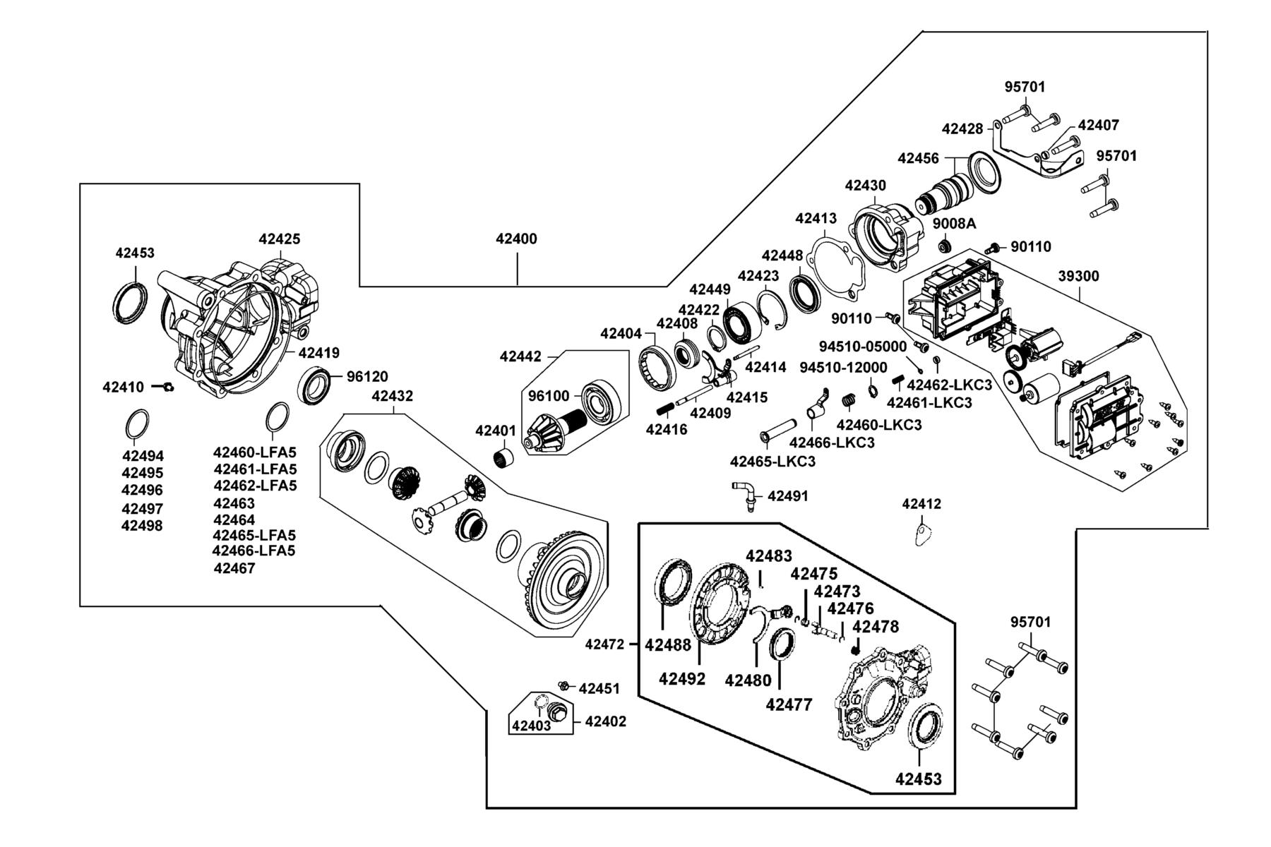 MXU 700i Prime(2018) Separated Parts Of Fr Final Differential parts diagram