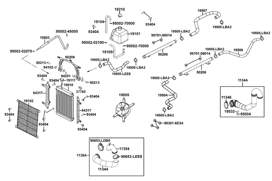 F23 Radiator parts diagram
