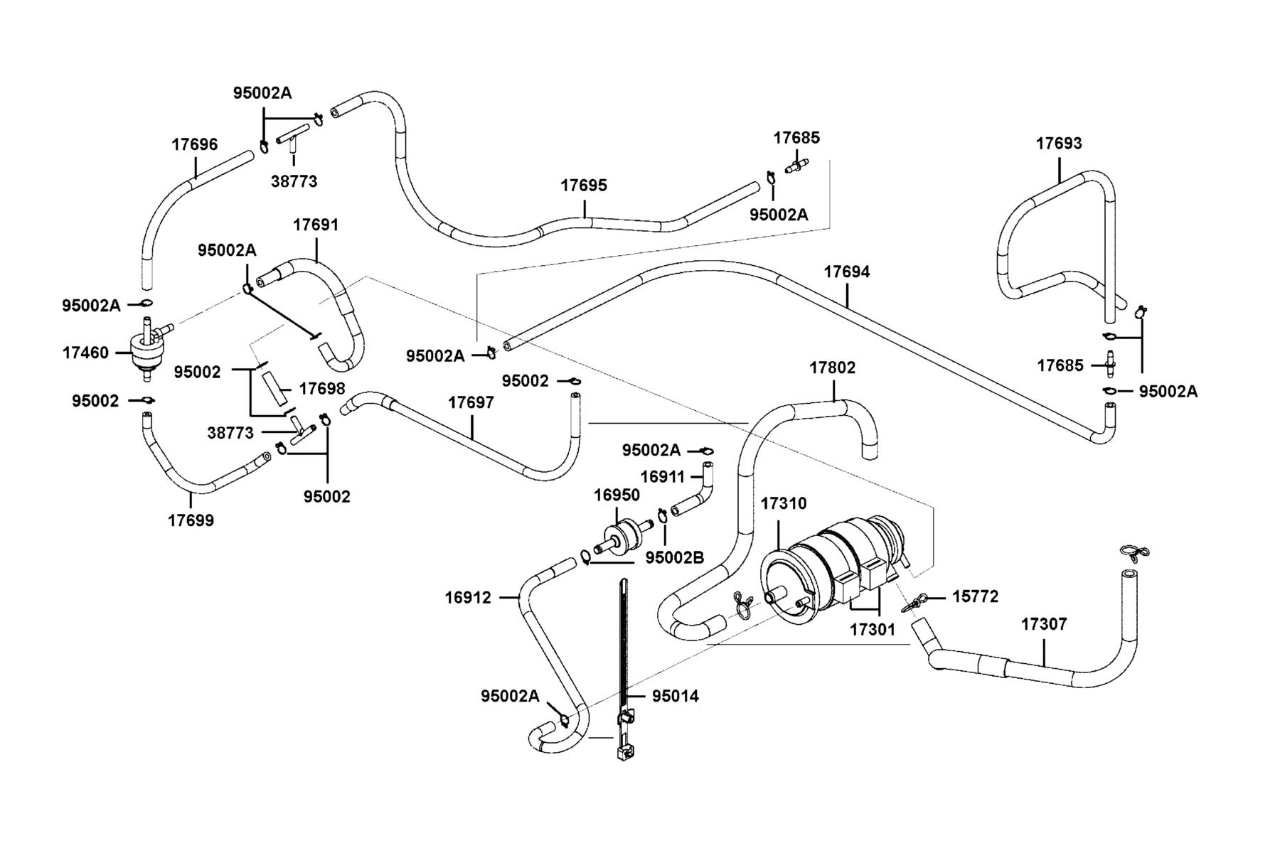 UXV 700(2021) Canister-Pcv Assy parts diagram
