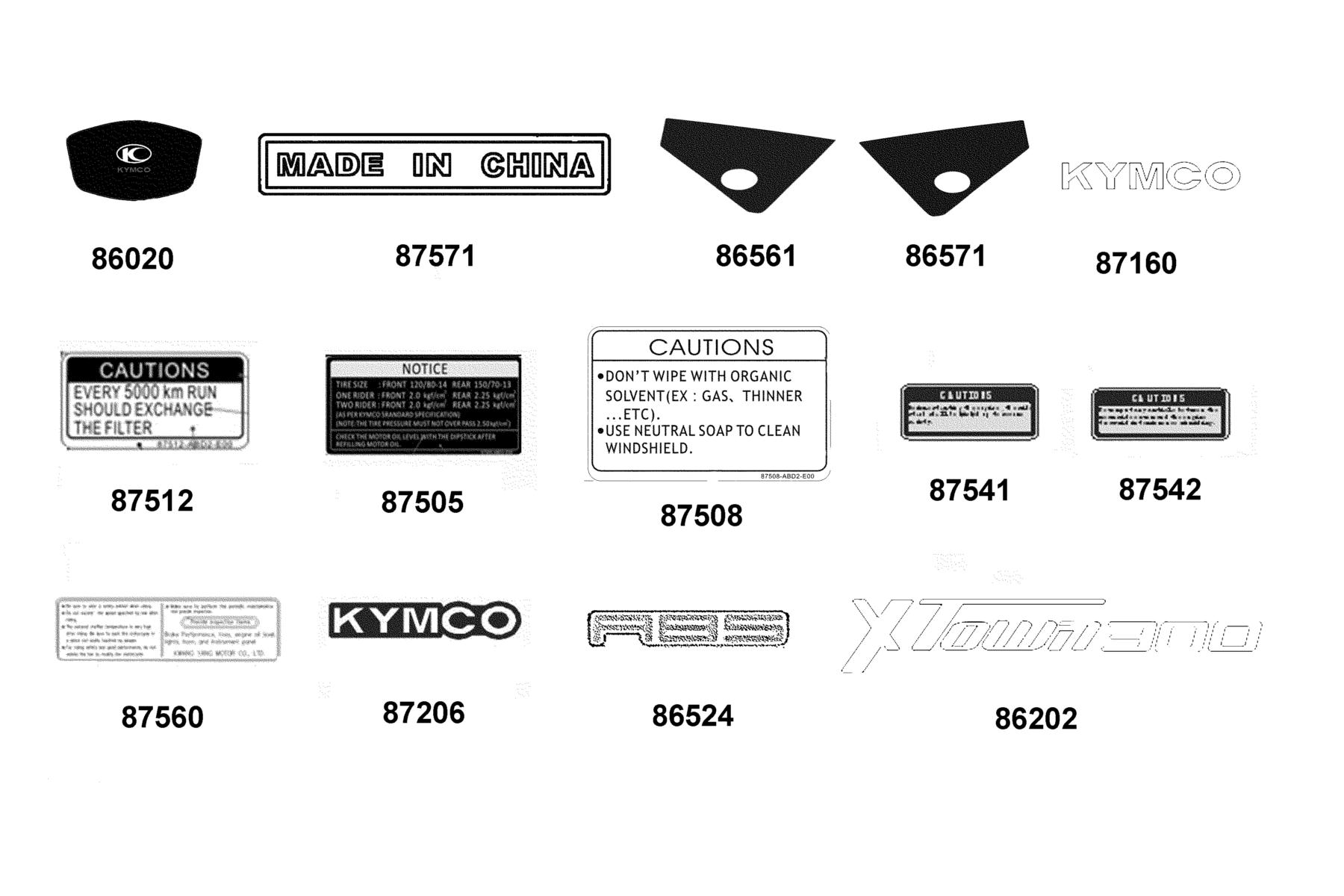 X-TOWN300i ABS (2019) Emblem ● Stripe parts diagram