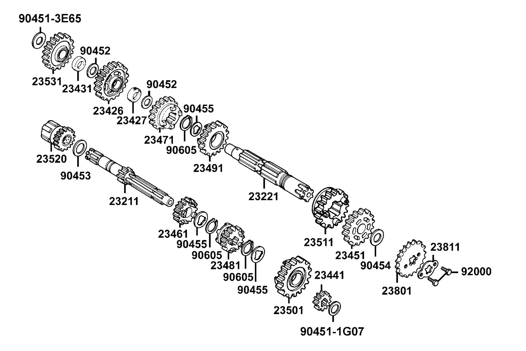 SPADE 150 FI(2020) Transmission●Kick Starter parts diagram