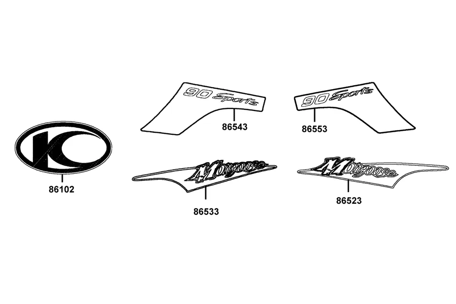 F20 Emblem and Stripe parts diagram