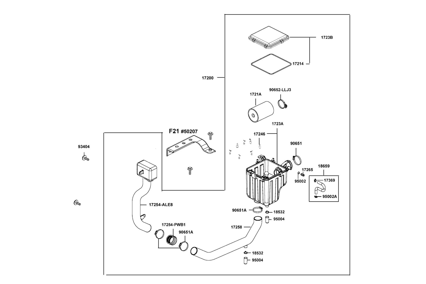 UXV 450i (2017~) Air/c Assy parts diagram