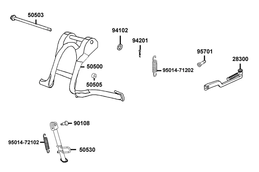F15 Stand and Kick Starter Arm parts diagram