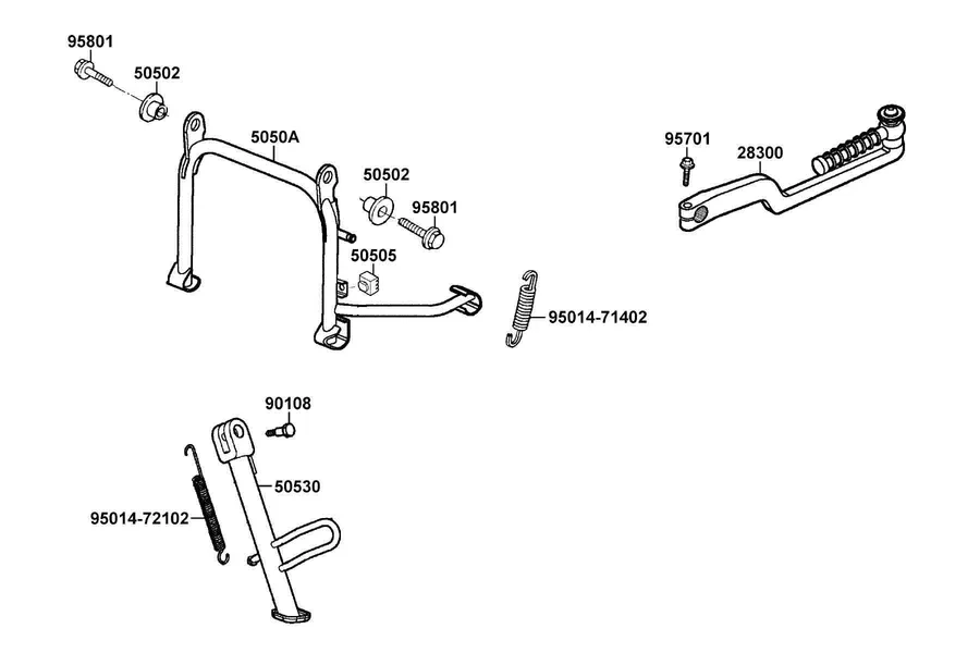 F15 Stand and Kick Starter Arm parts diagram