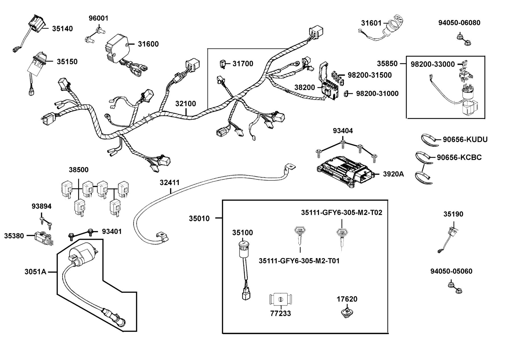 UXV 700i LE (2017) Harness Wire parts diagram