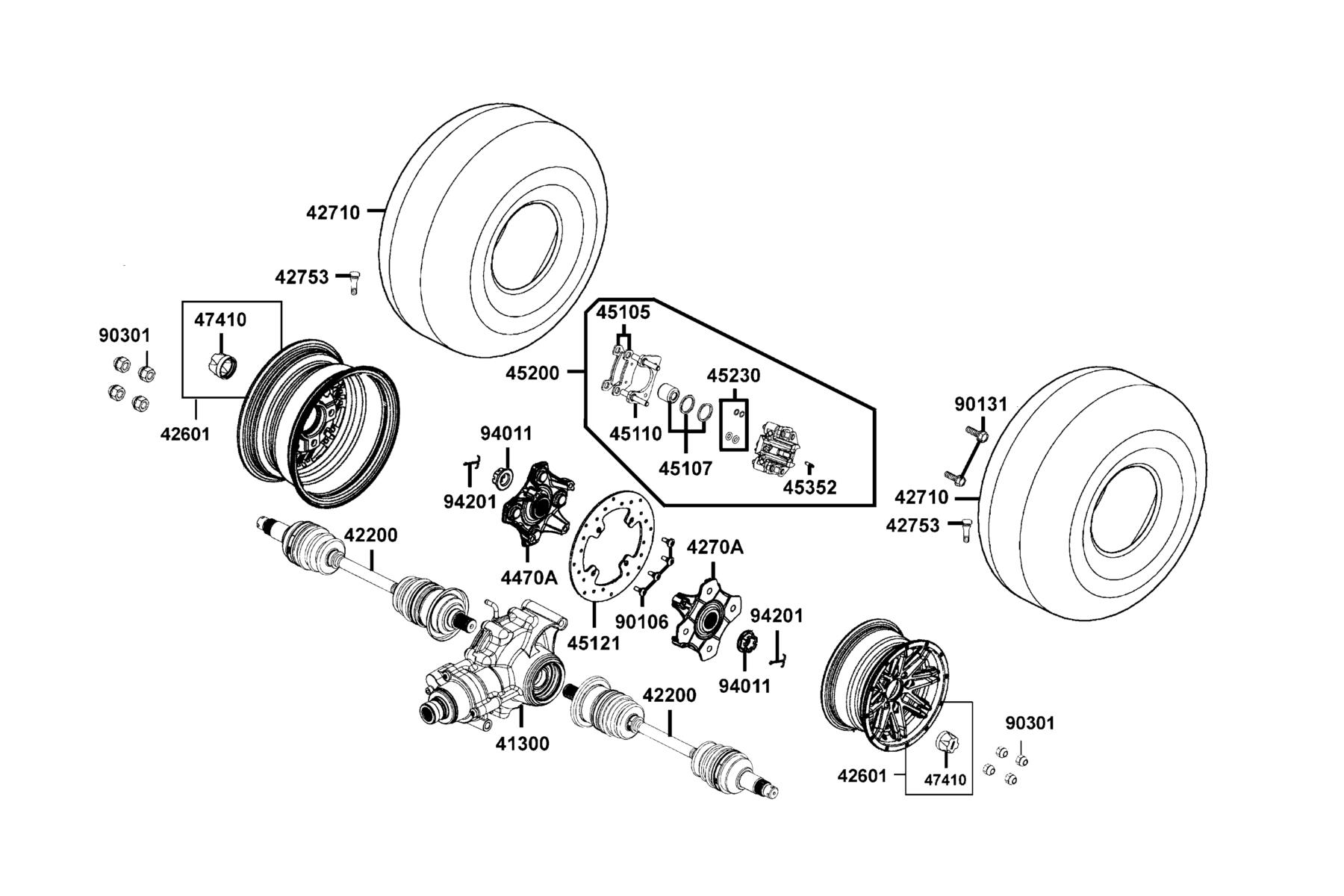 MXU 450i LE (2023) Rear Wheel parts diagram