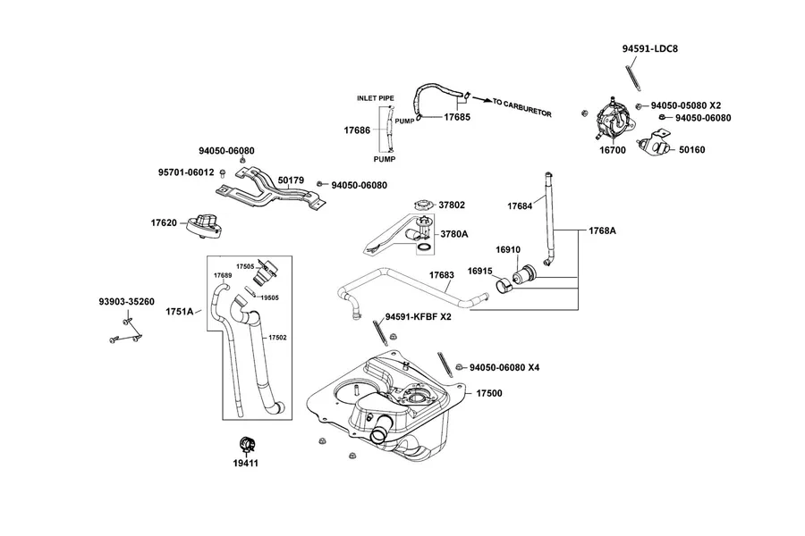 F10 Fuel Tank parts diagram