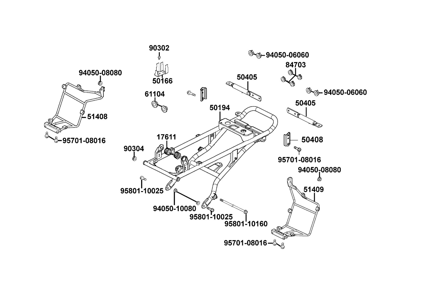 Mongoose 270(2020) Rear Pipe Sub Frame parts diagram