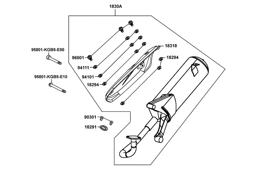 F14 Exhaust Muffler parts diagram