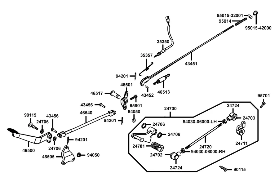 F18 Pedal parts diagram