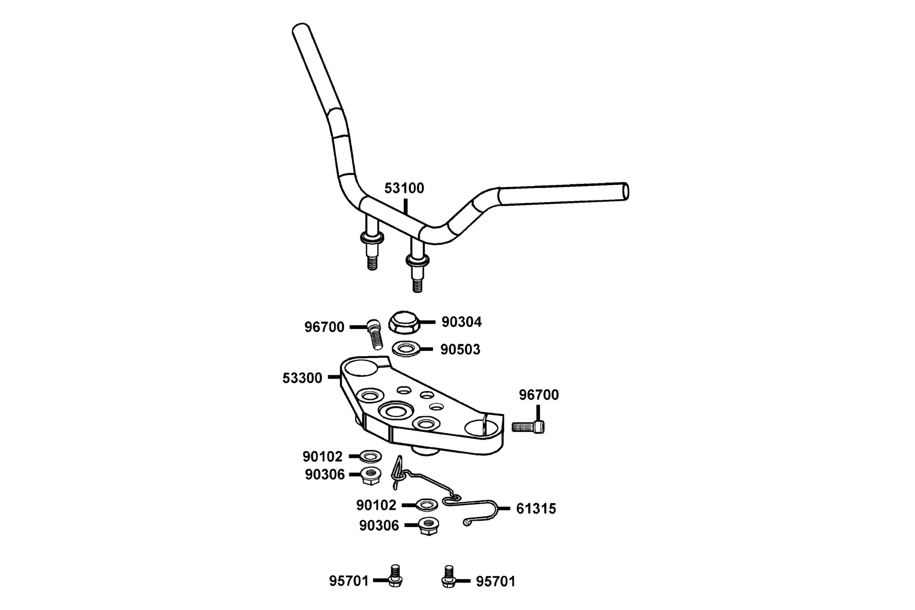 KYMCO VENOX 250 (2008+) Handle Steering parts diagram