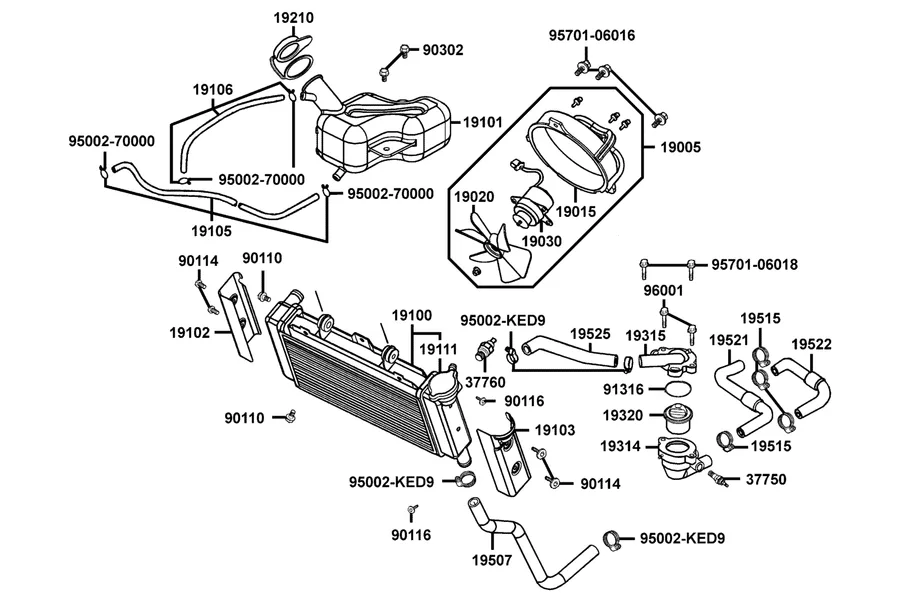 F29 Radiator parts diagram