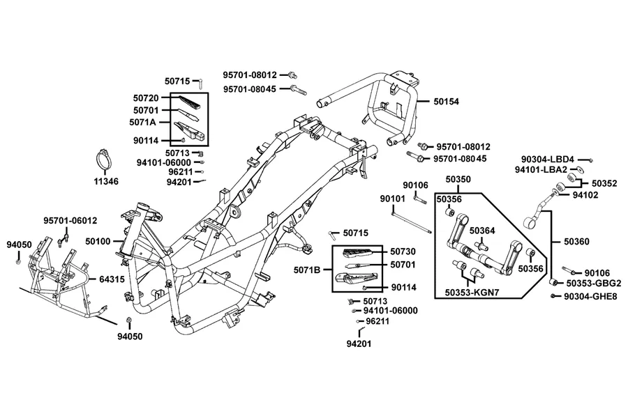 F20 Frame Body parts diagram