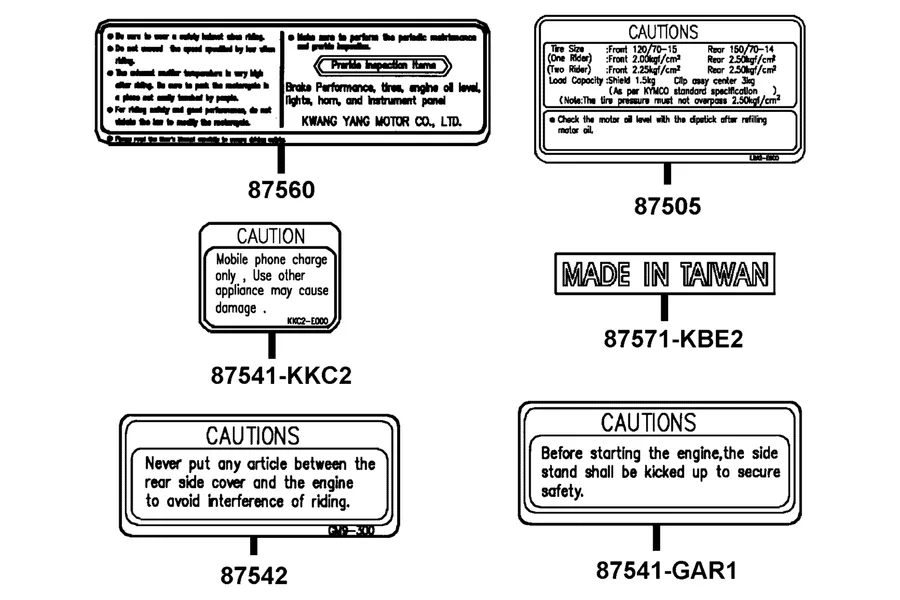 F25 Caution Label parts diagram