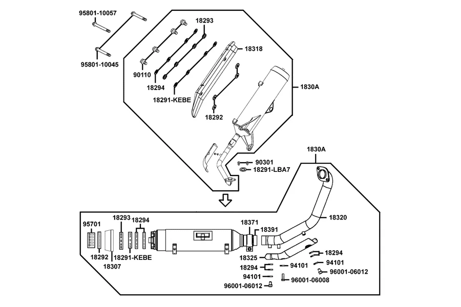 F14 Exhaust Muffler parts diagram