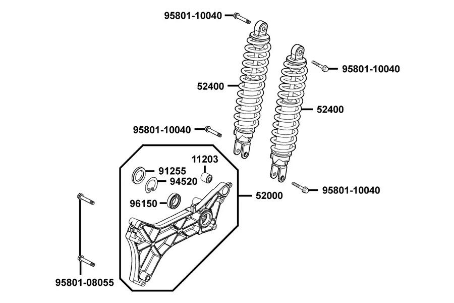 F16 Rear Cushion parts diagram