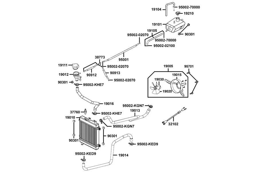 F21 Radiator parts diagram