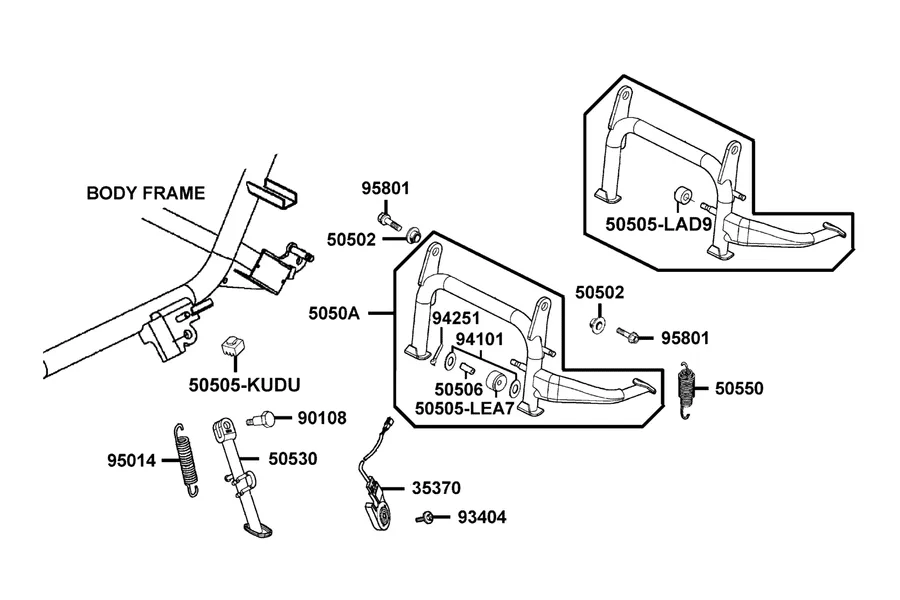 F15 Stand and Kick Starter Arm parts diagram
