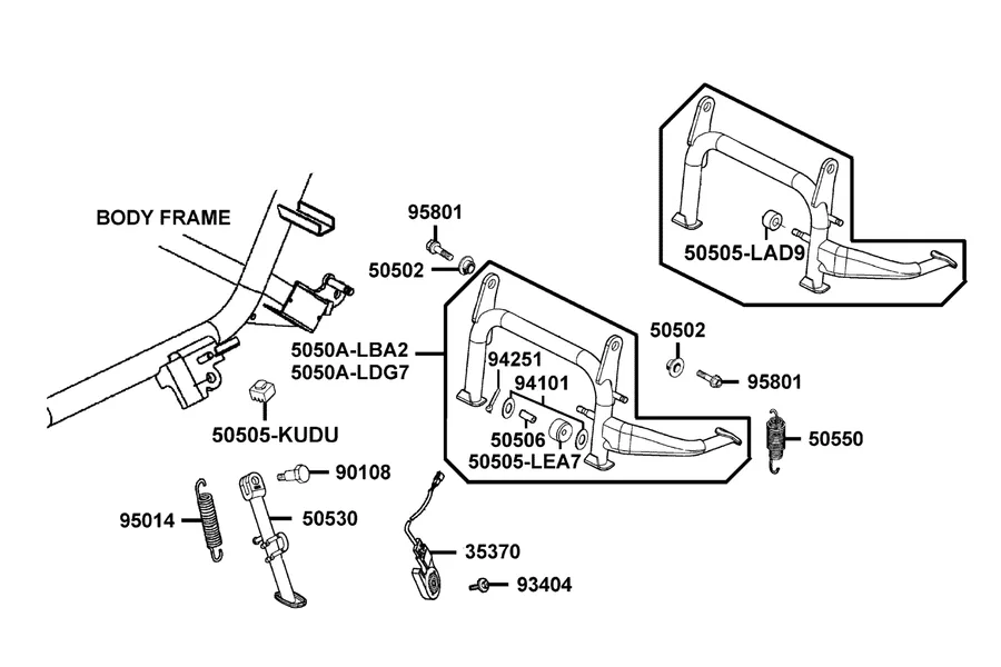 F15 Stand and Kick Starter Arm parts diagram